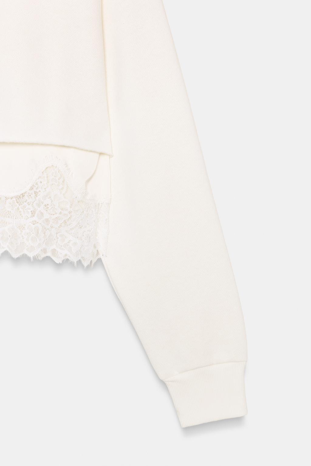 SWEAT CROP DENTELLE BIMATIÈRE