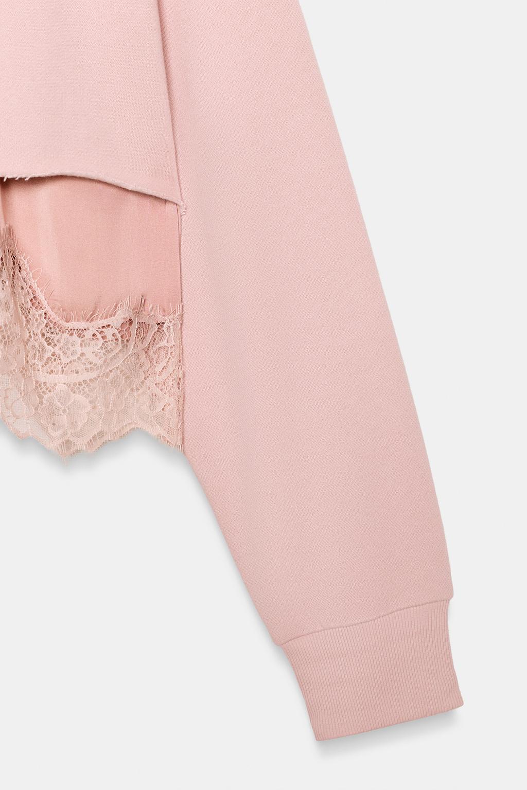 SWEAT CROP DENTELLE BIMATIÈRE