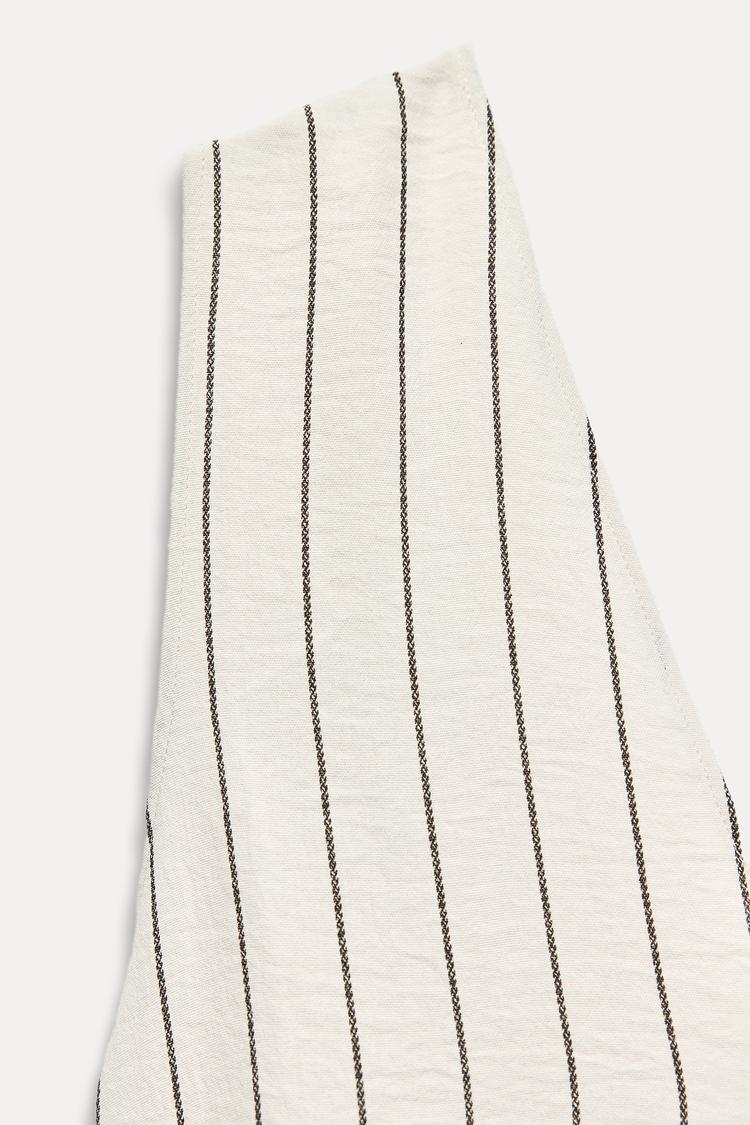 TOP RAYURES À LACETS