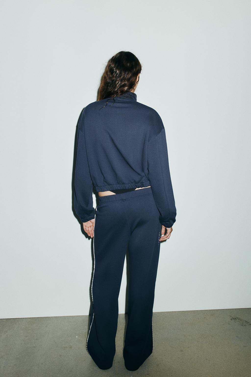ENSEMBLE SWEAT VOLUME DENTELLE | PANTALON MOLLETON LARGE DENTELLE