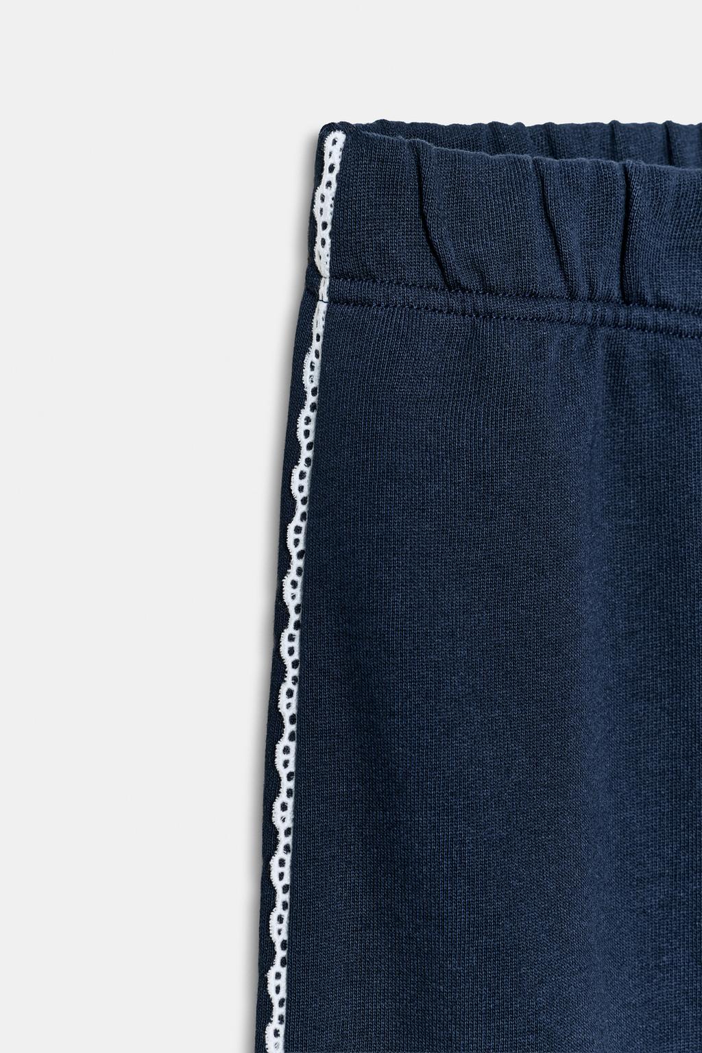 ENSEMBLE SWEAT VOLUME DENTELLE | PANTALON MOLLETON LARGE DENTELLE