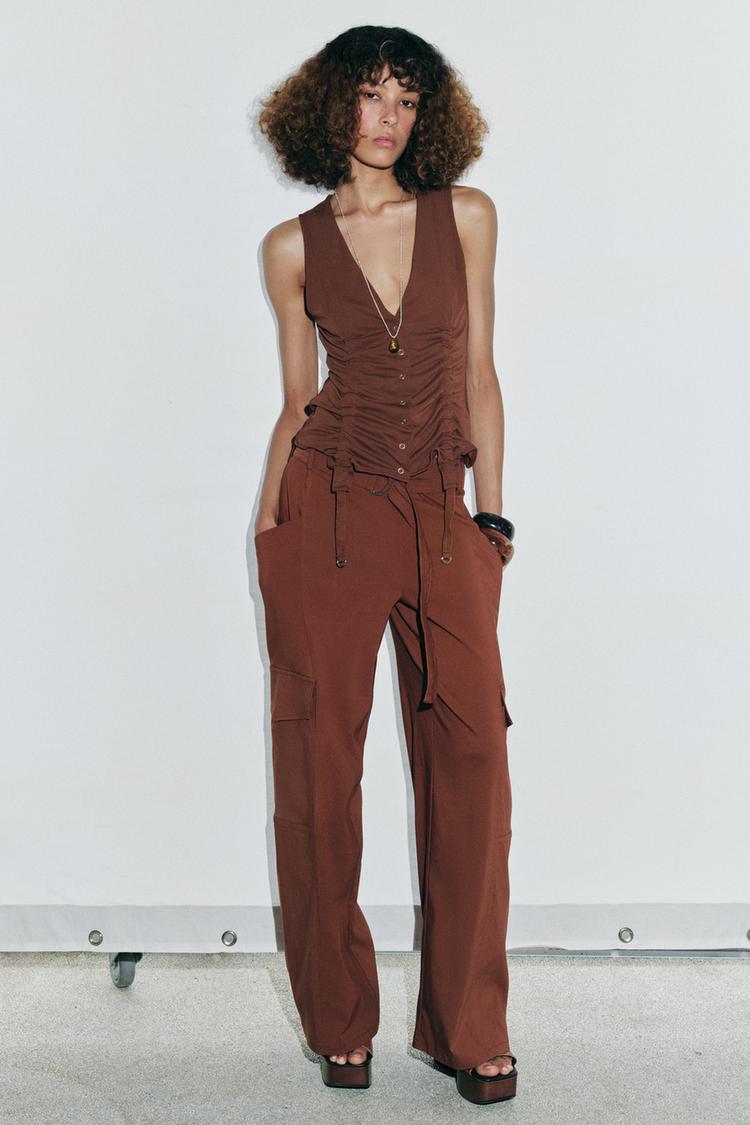 PANTALON CARGO DÉCONTRACTÉ AVEC CEINTURE