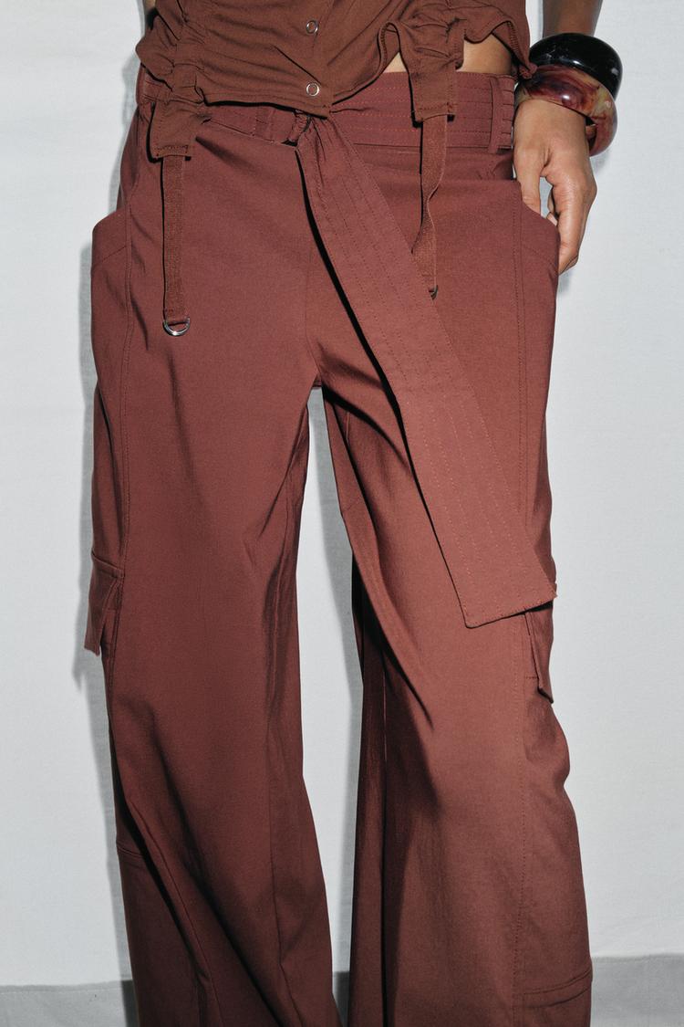 PANTALON CARGO DÉCONTRACTÉ AVEC CEINTURE