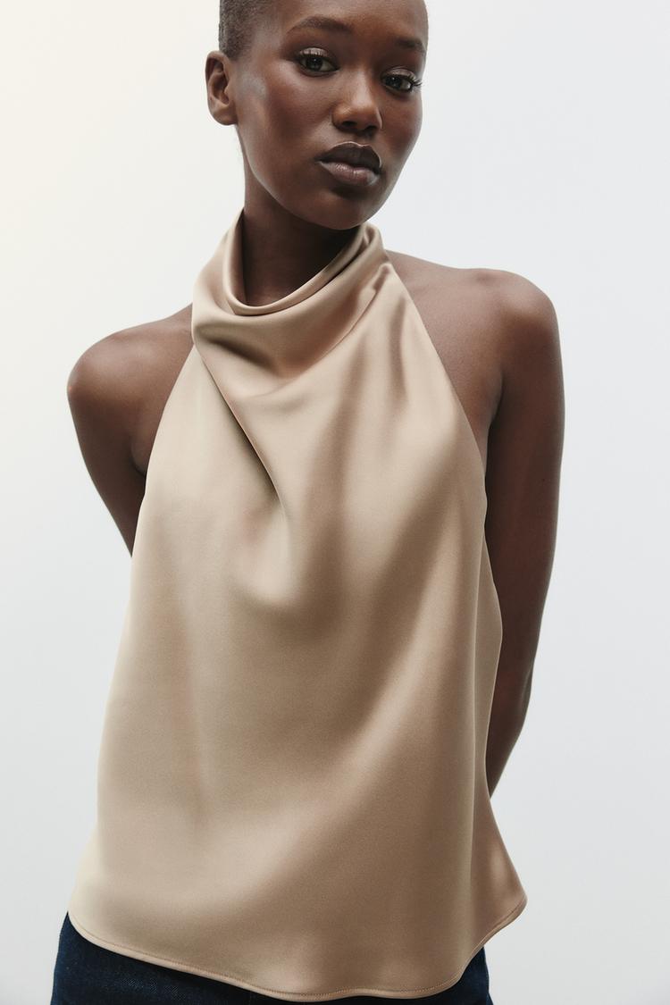 TOP HALTER SATINÉ