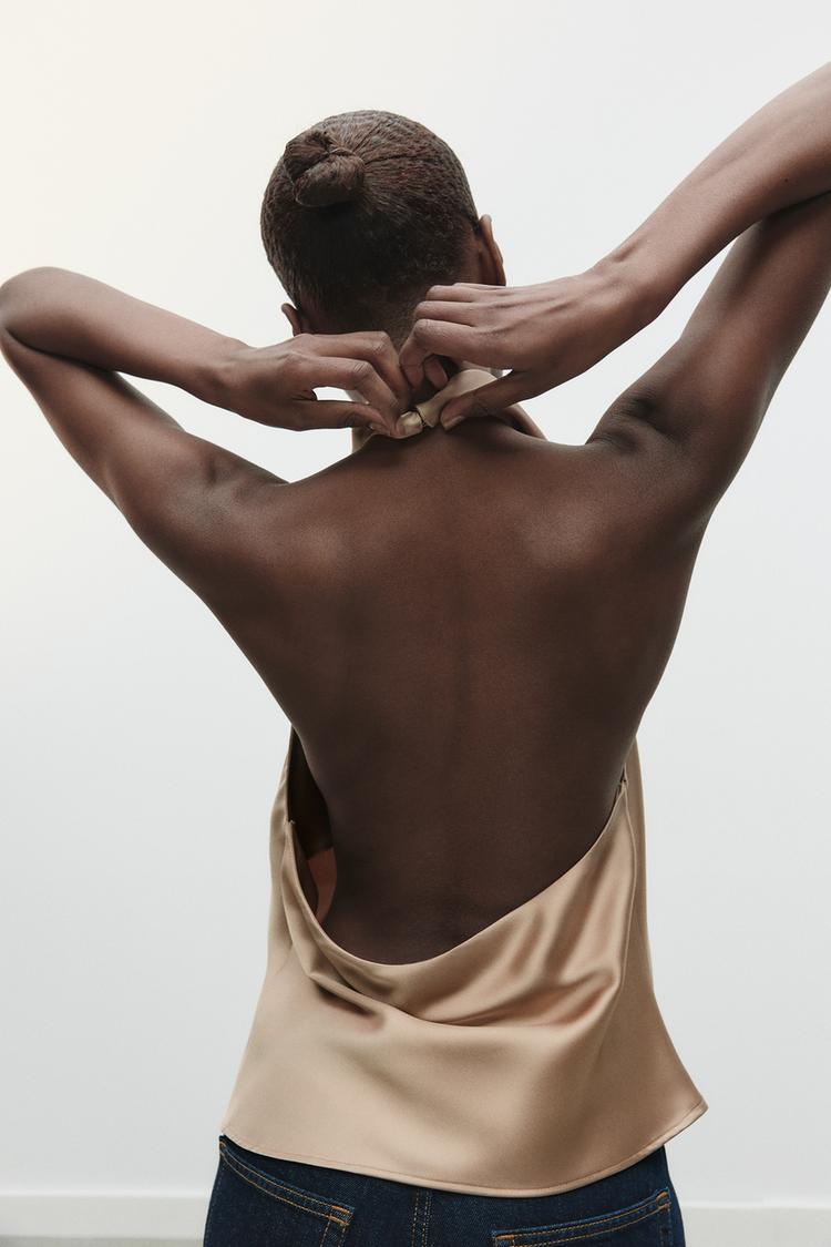 TOP HALTER SATINÉ