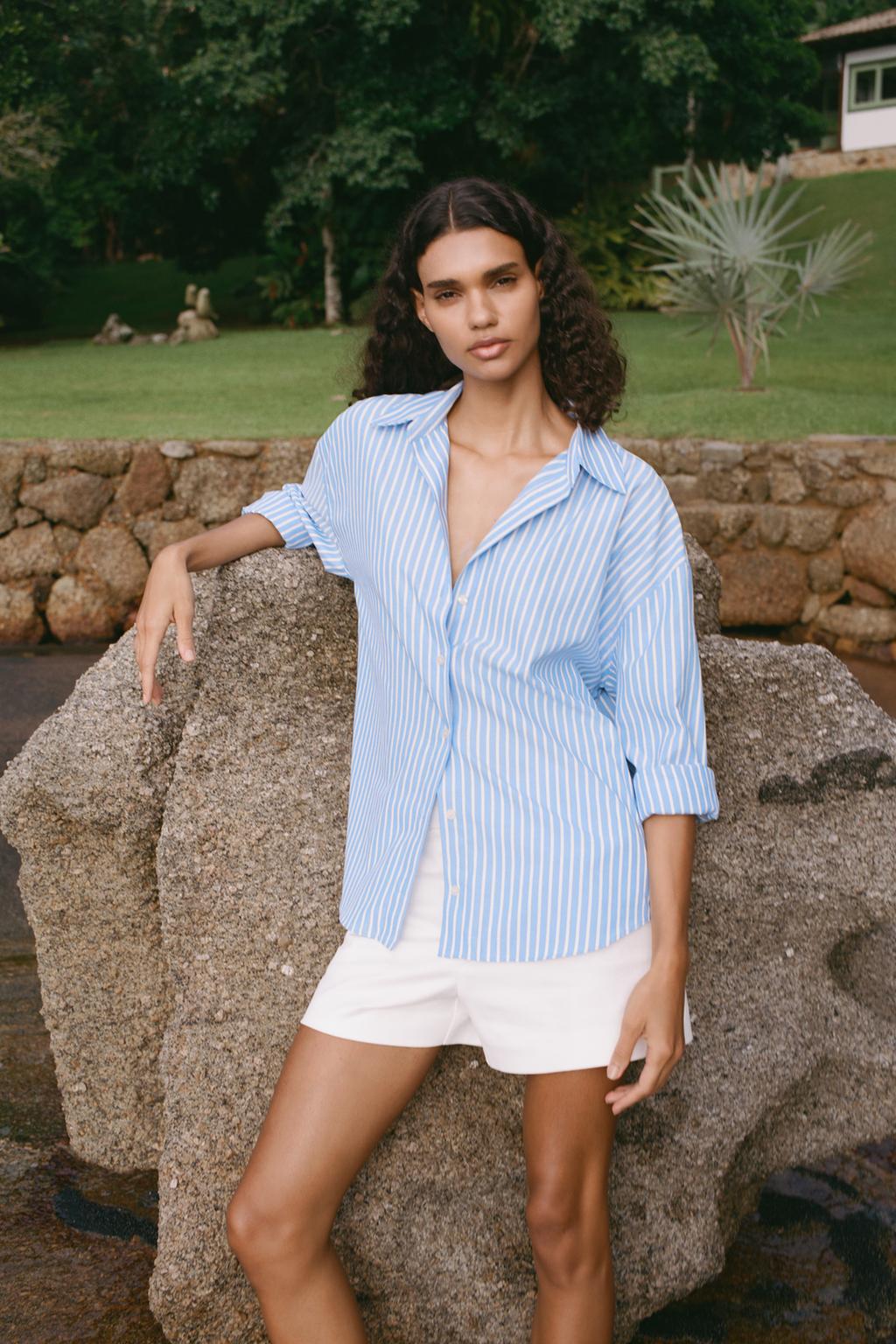 CHEMISE OVERSIZE À RAYURES