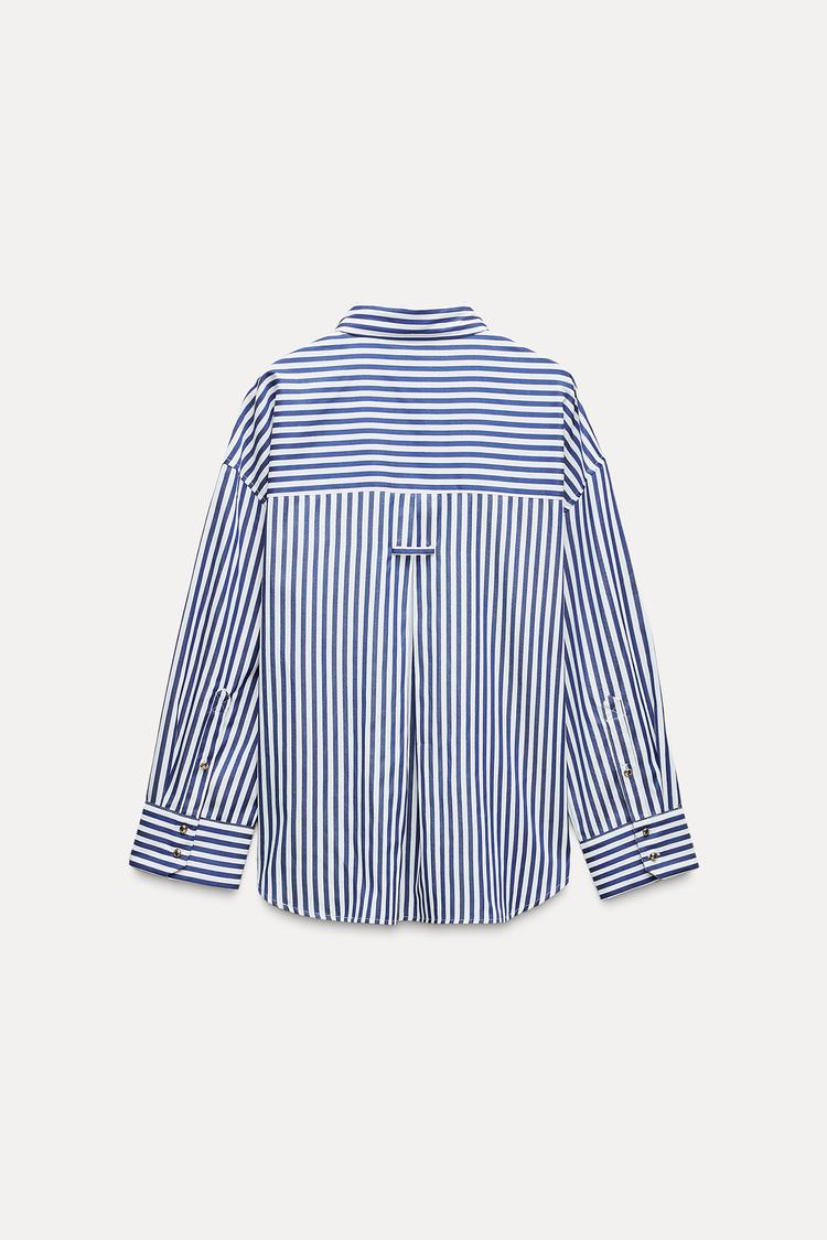 CHEMISE À RAYURES AVEC FIL MÉTALLISÉ