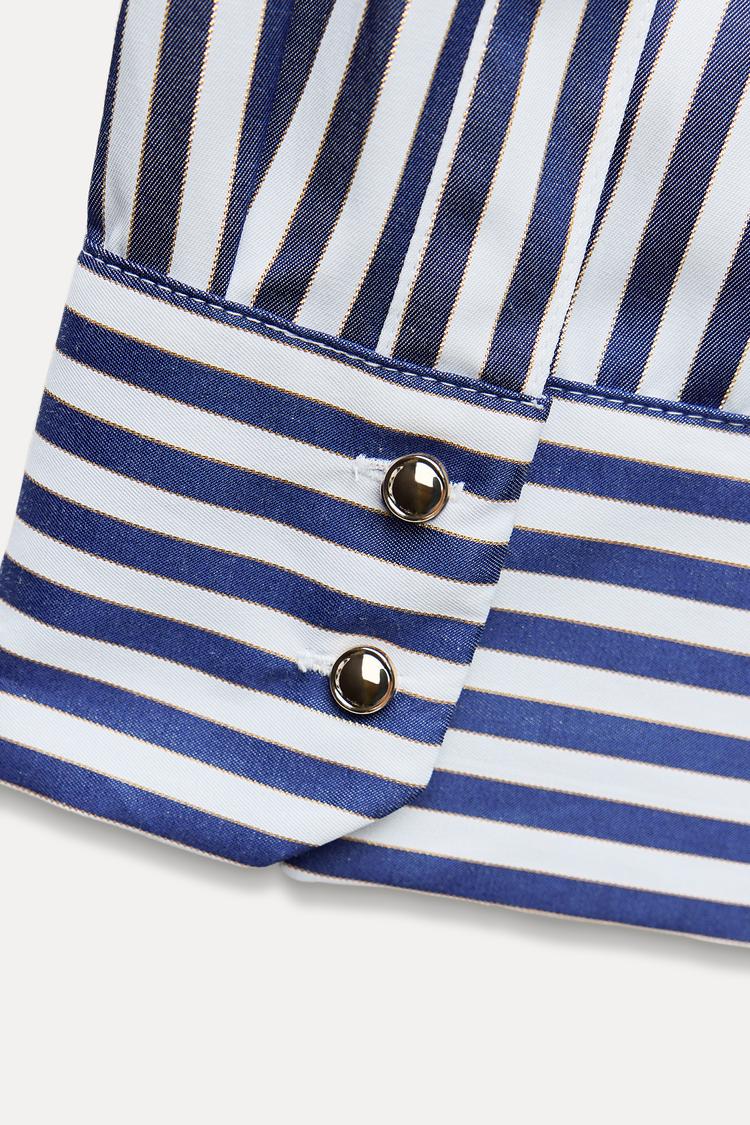 CHEMISE À RAYURES AVEC FIL MÉTALLISÉ