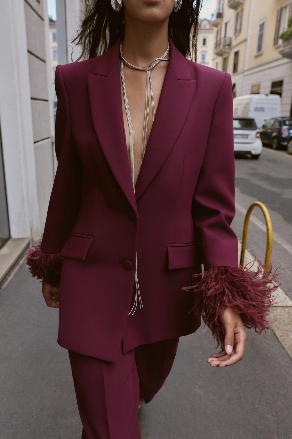 BLAZER PLUMES POIGNET | PANTALON DROIT