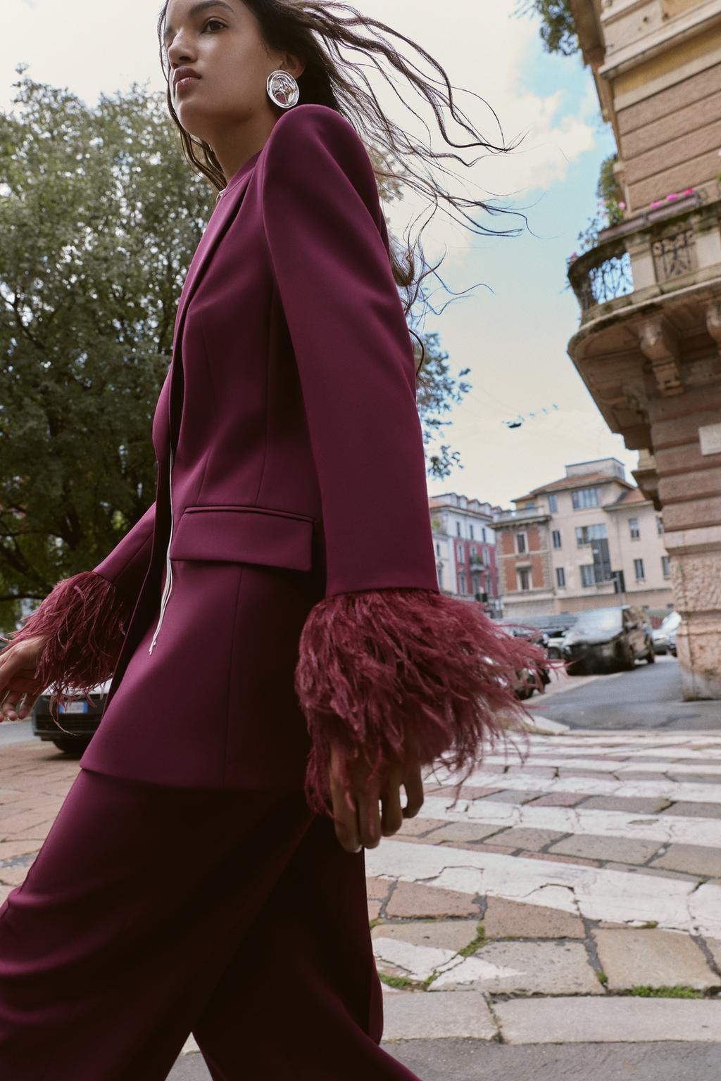 BLAZER PLUMES POIGNET | PANTALON DROIT