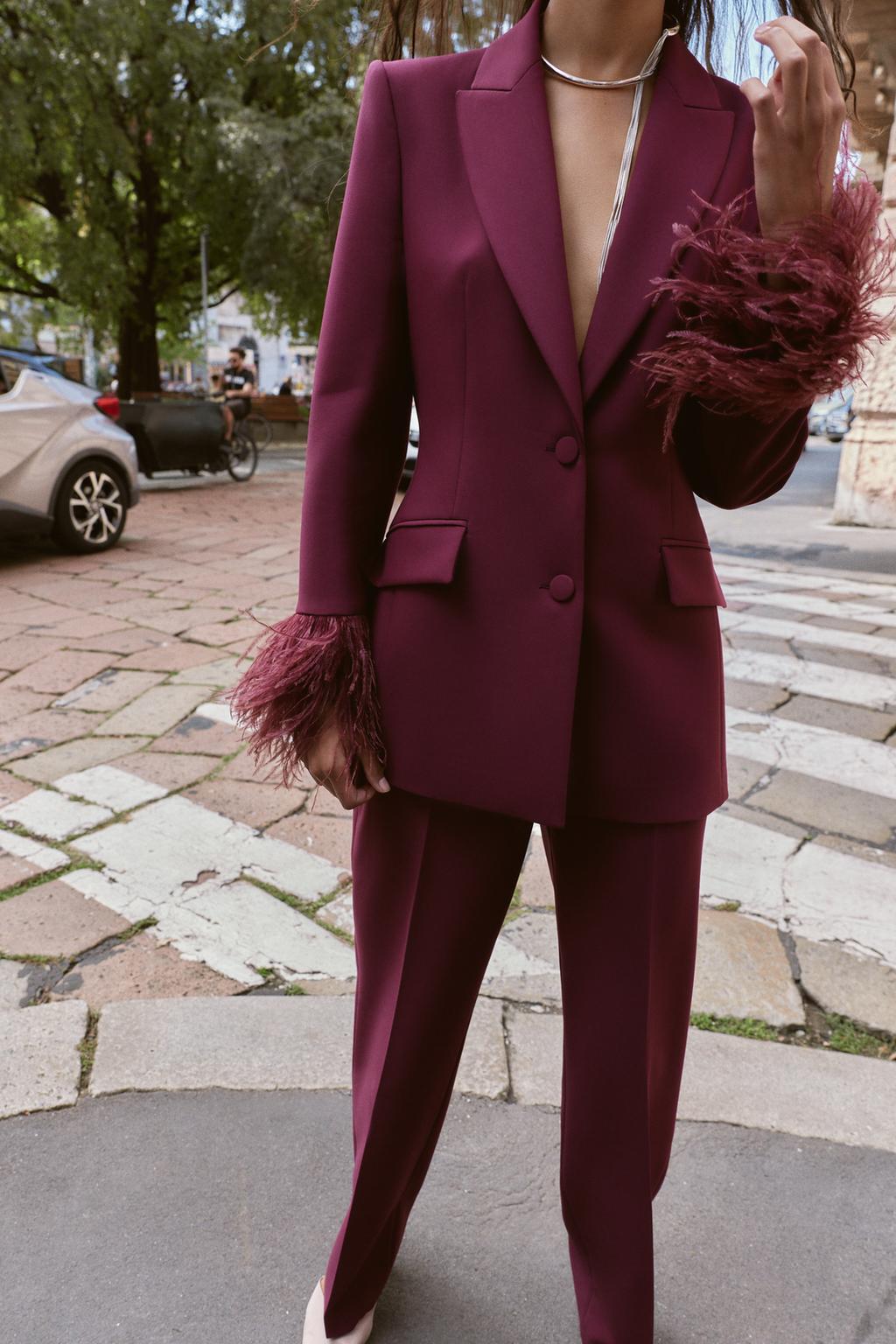 BLAZER PLUMES POIGNET | PANTALON DROIT