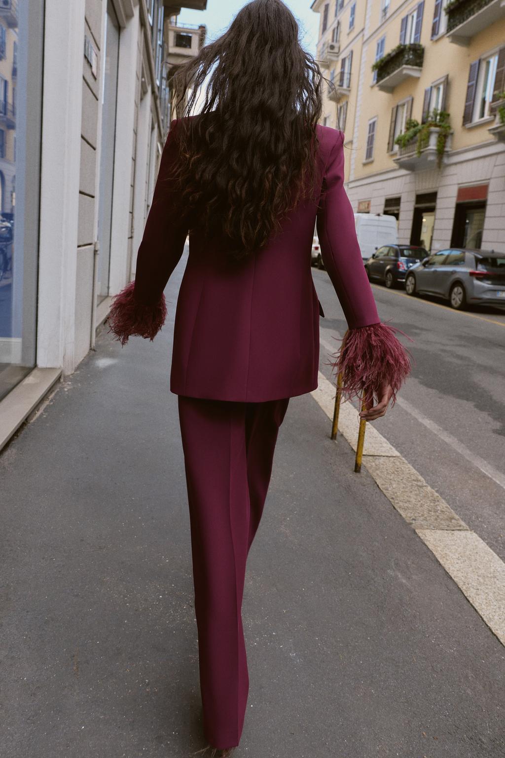 BLAZER PLUMES POIGNET | PANTALON DROIT