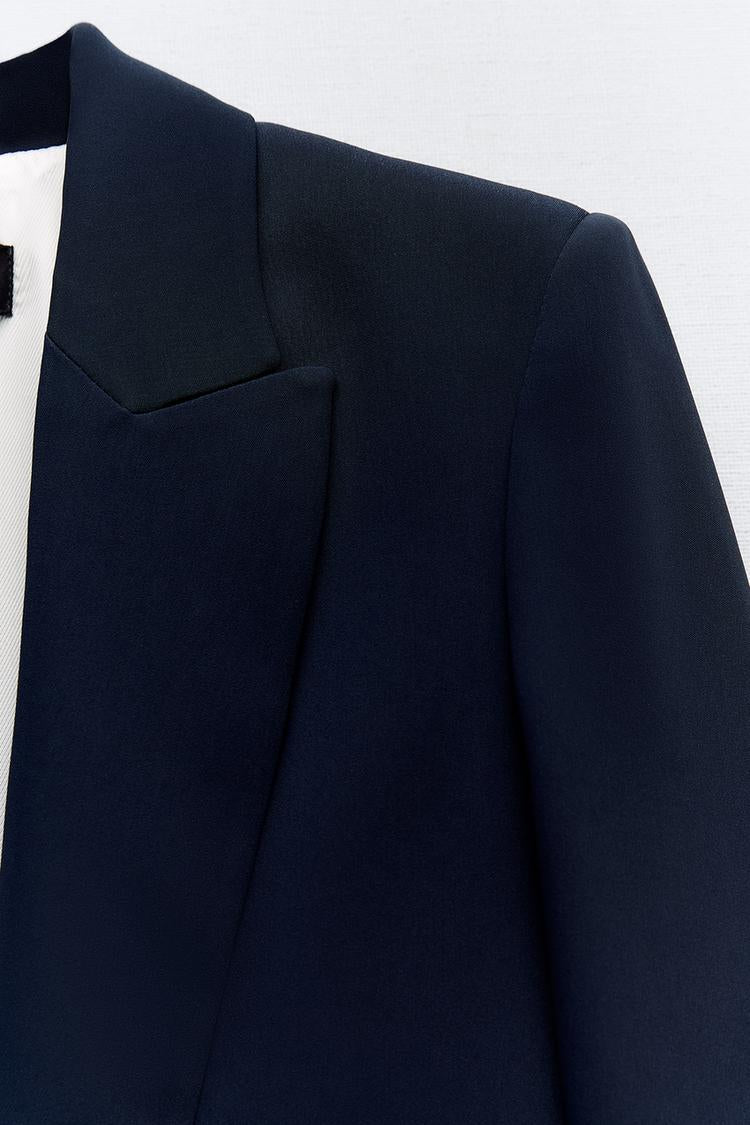 VESTE À MANCHES RETROUSSÉES BLEUE MARINE