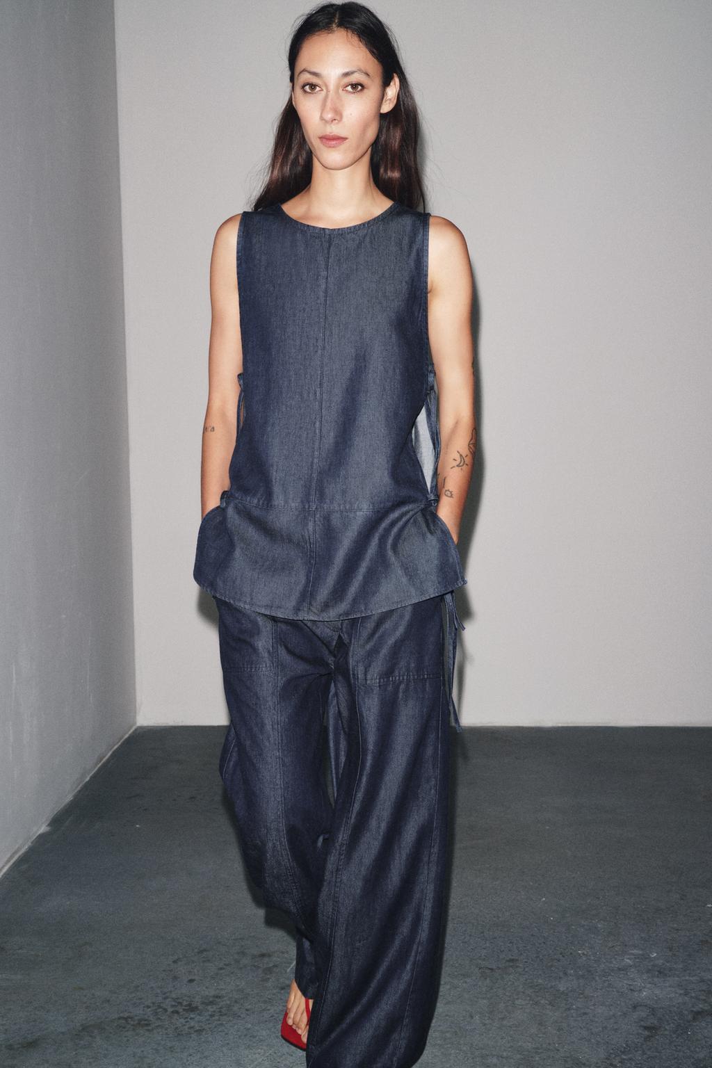 PANTALON CROISÉ EN DENIM ZW COLLECTION