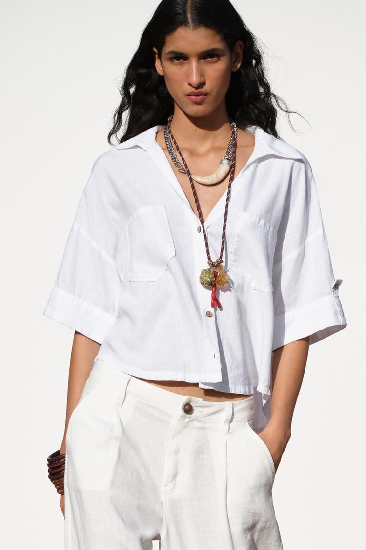CHEMISE COURTE EN LIN
