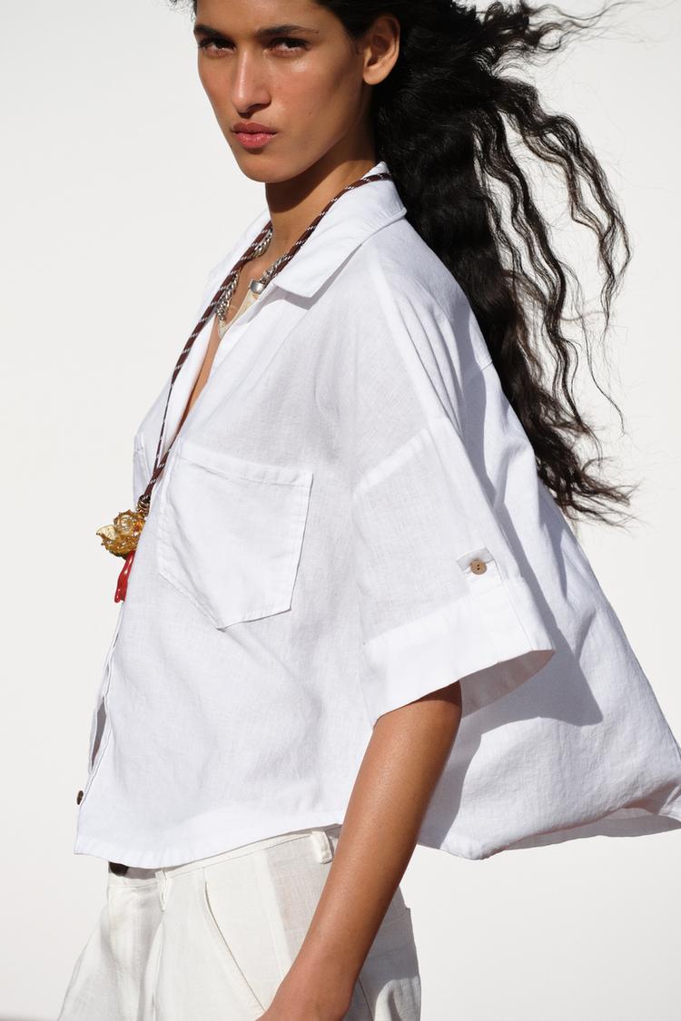 CHEMISE COURTE EN LIN
