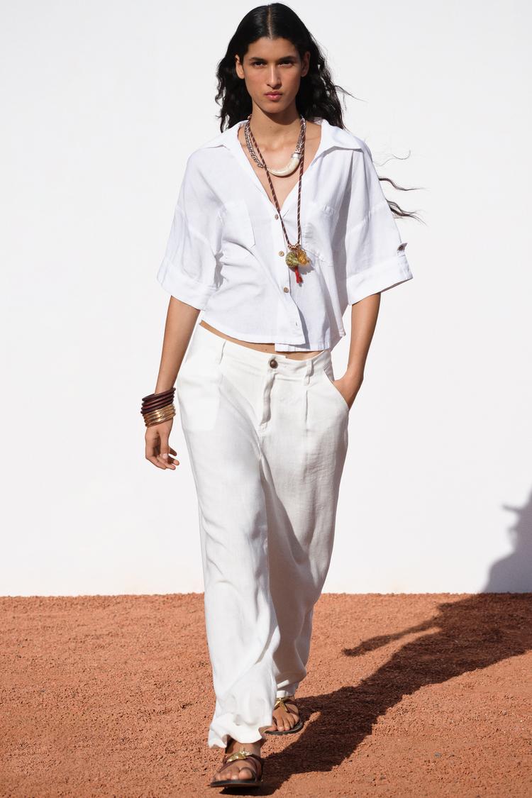 CHEMISE COURTE EN LIN