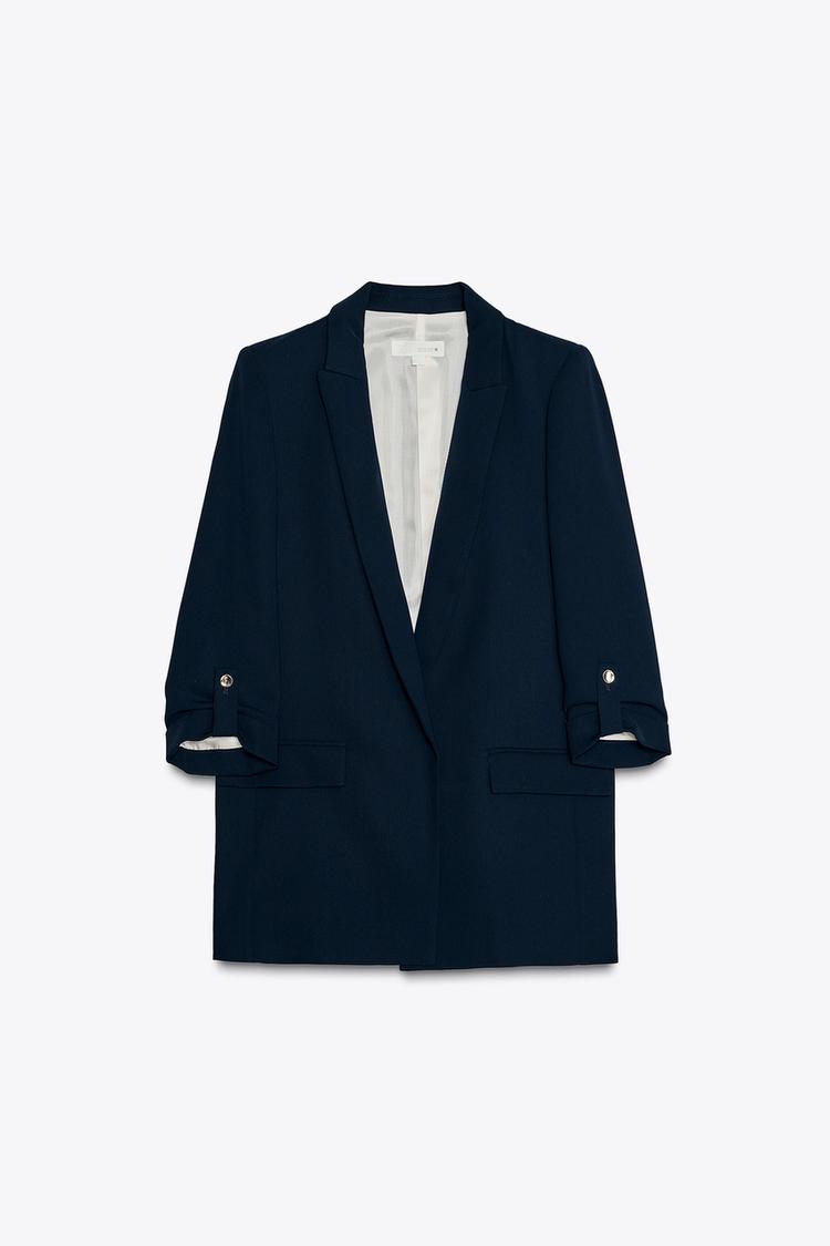 VESTE À MANCHES RETROUSSÉES BLEUE MARINE