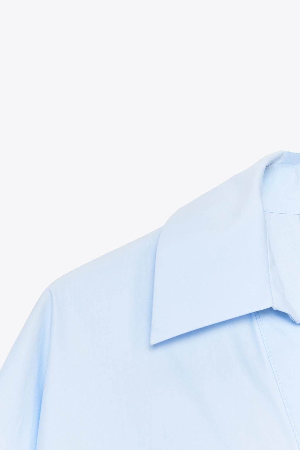 CHEMISE EN POPELINE À MANCHES LARGES