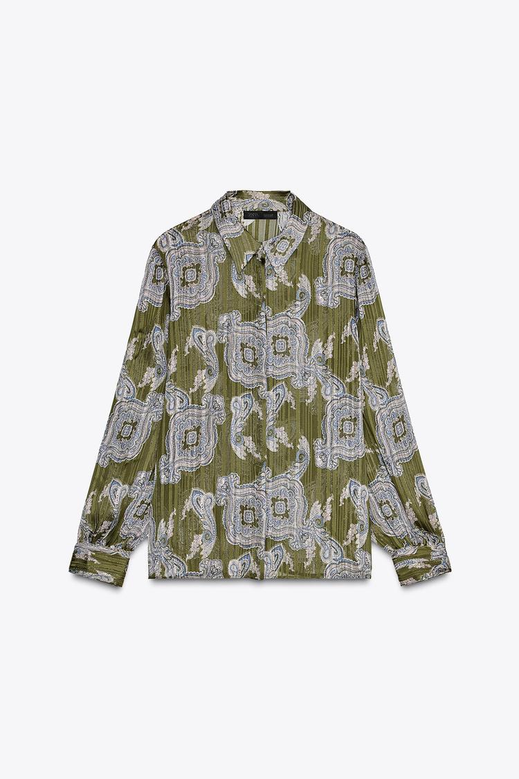 CHEMISE IMPRIMÉE AVEC FIL MÉTALLISÉ