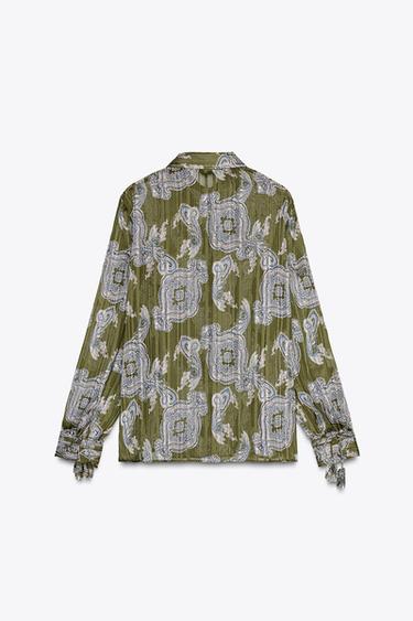 CHEMISE IMPRIMÉE AVEC FIL MÉTALLISÉ