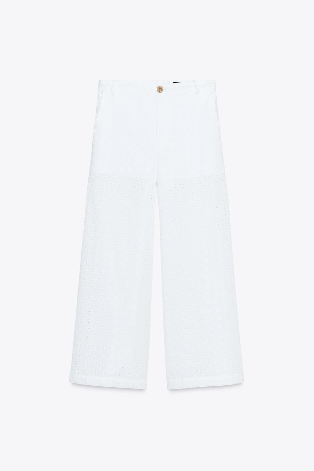 PANTALON JUPE-CULOTTE BRODERIES AJOURÉES