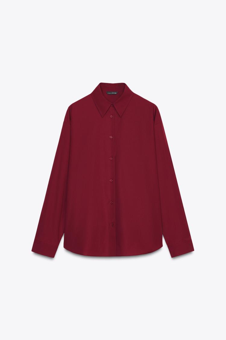 CHEMISE EN POPELINE À PLIS AUX POIGNETS