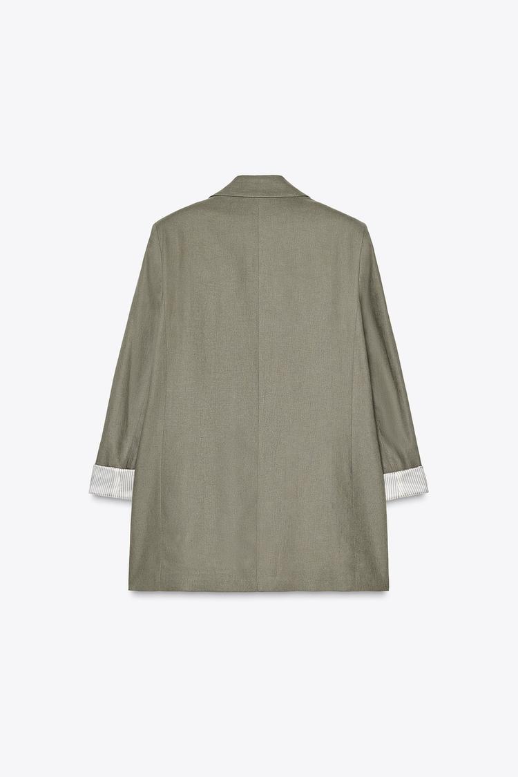 BLAZER CONTENANT DU LIN AVEC POIGNETS IMPRIMÉS