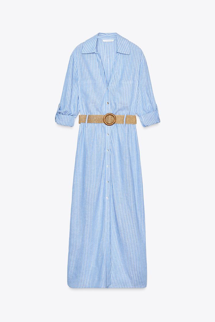 ROBE MI-LONGUE AVEC CEINTURE