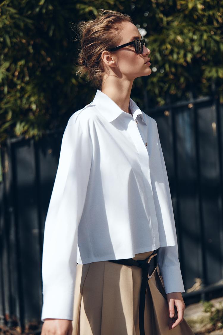 ENSEMBLE CHEMISE COURTE EN POPELINE | PANTALON STYLE JUPE-CULOTTE