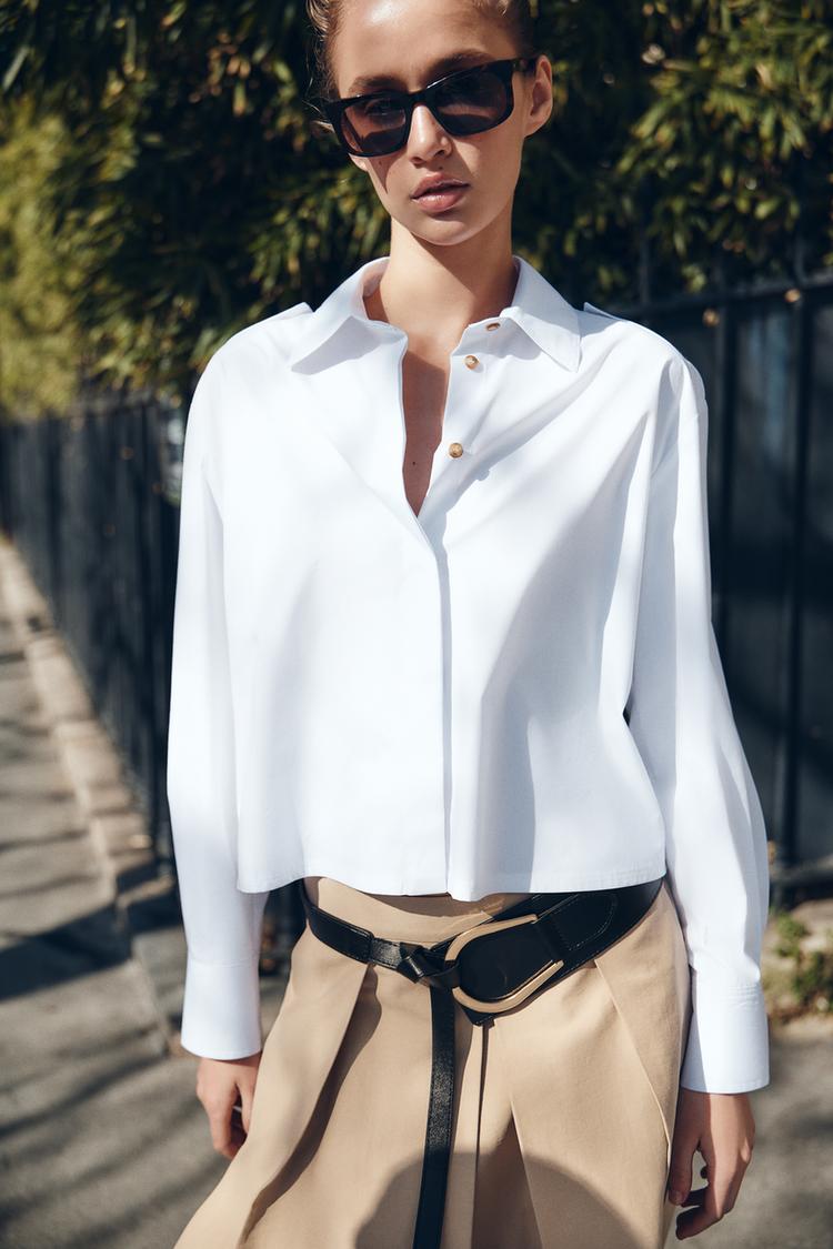 ENSEMBLE CHEMISE COURTE EN POPELINE | PANTALON STYLE JUPE-CULOTTE
