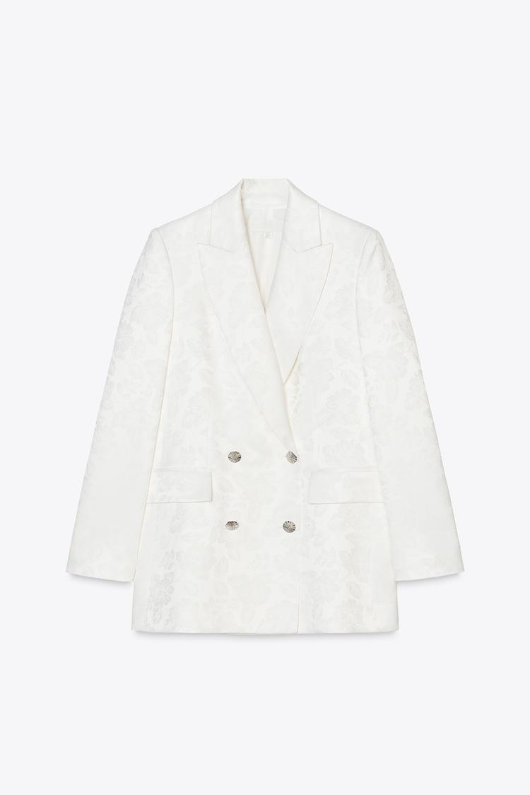 VESTE À BOUTONNAGE CROISÉ EN JACQUARD