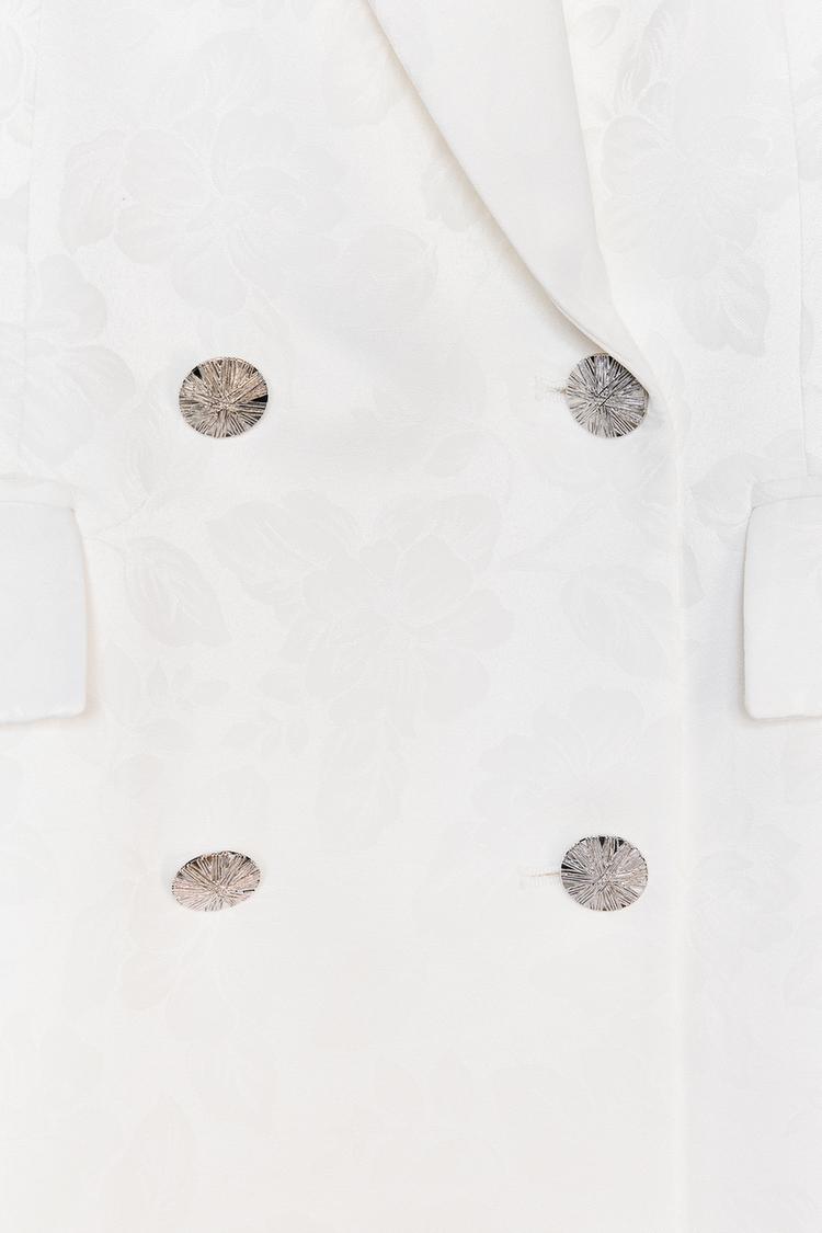 VESTE À BOUTONNAGE CROISÉ EN JACQUARD