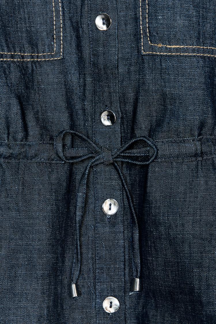 ENSEMBLE CHEMISE À CORDONS AVEC LIN | PANTALON À JAMBES LARGES