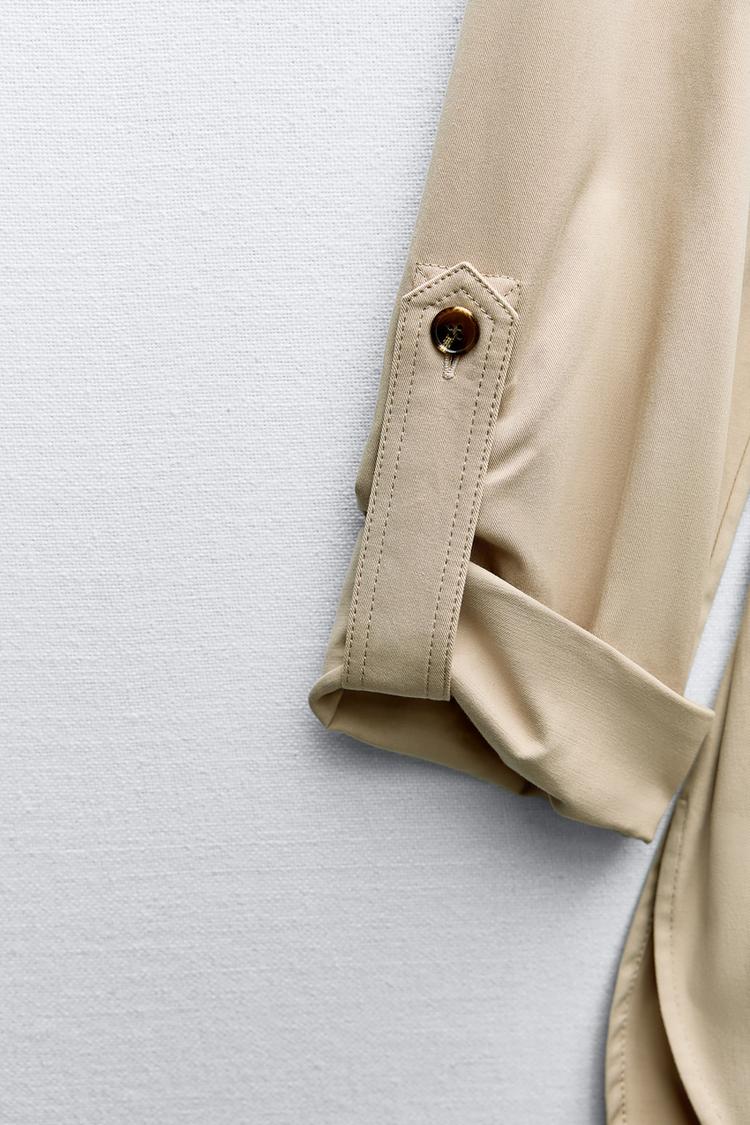 VESTE À MANCHES RETROUSSÉES AVEC CEINTURE
