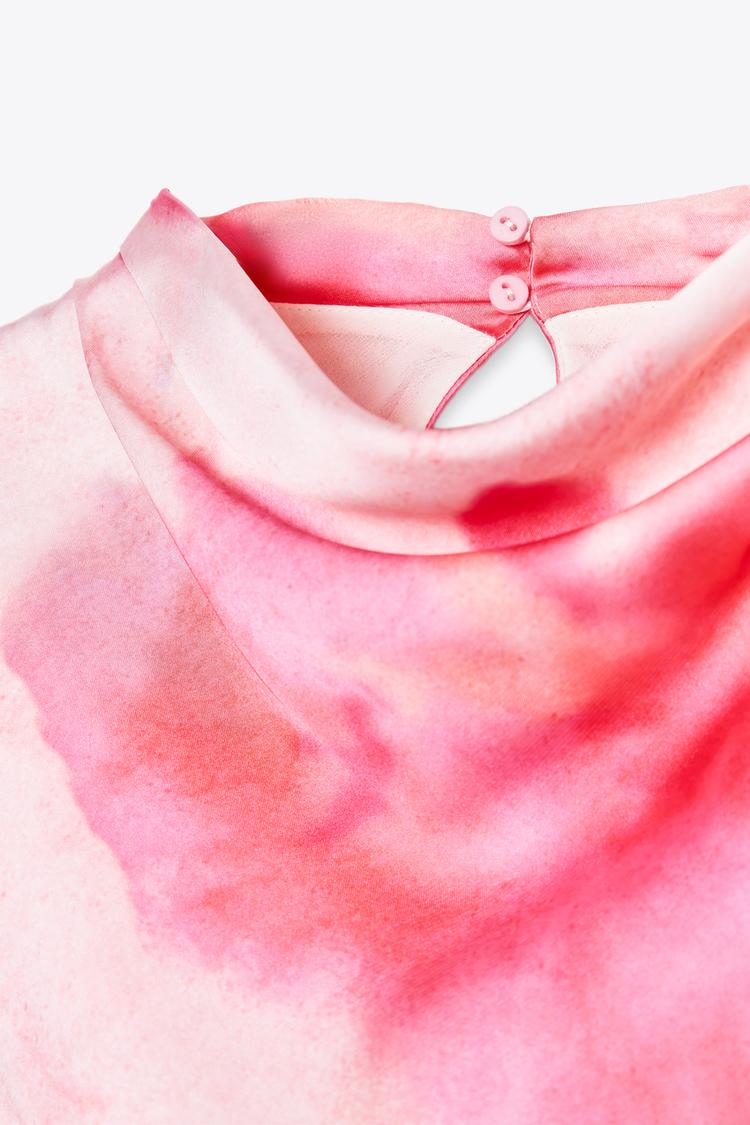 TIE-DYE SATIN MIDI DRESS