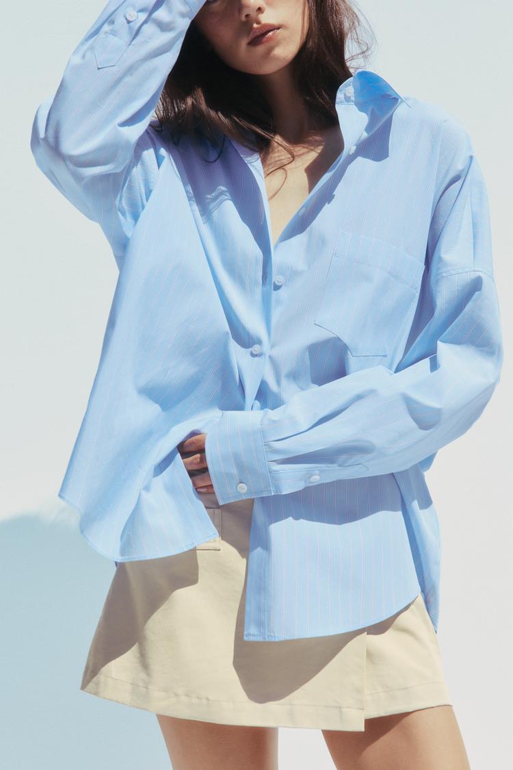 CHEMISE OVERSIZE POPELINE RAYÉE