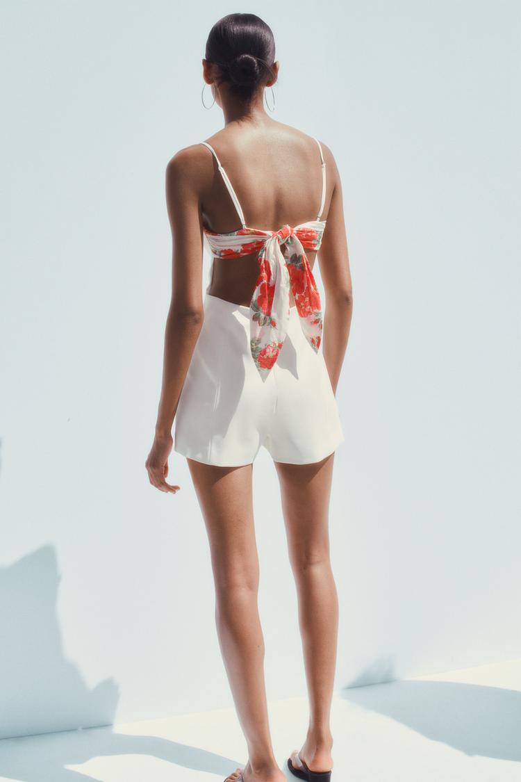COMBI-SHORT AJOURÉ FOULARD