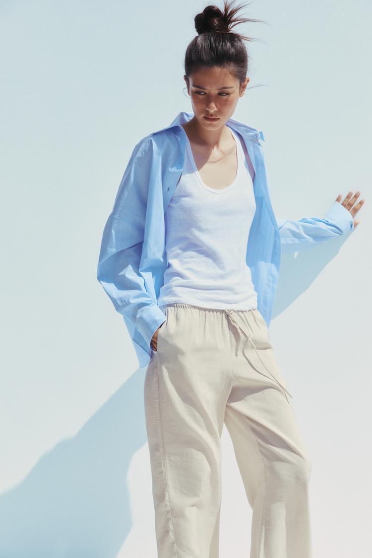CHEMISE OVERSIZE POPELINE RAYÉE