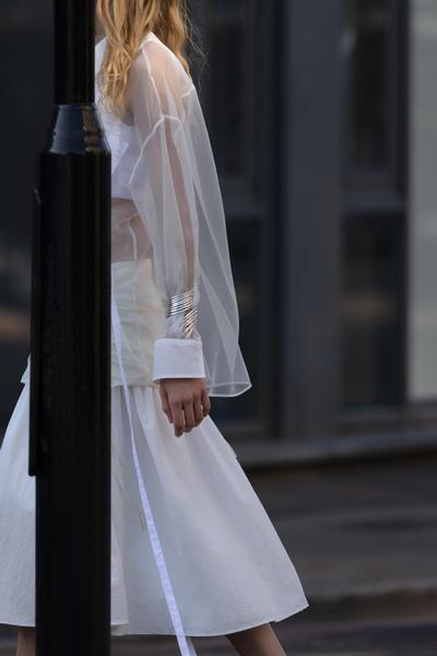 CHEMISE OVERSIZE EN POPELINE ET ORGANZA