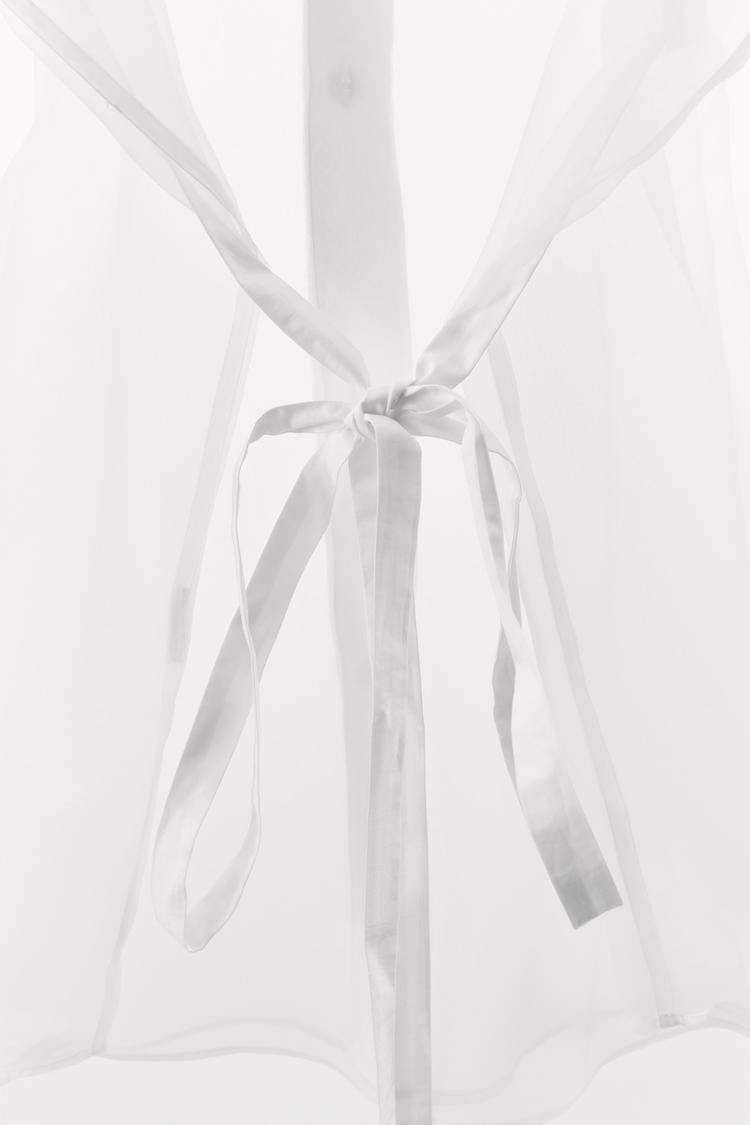 CHEMISE OVERSIZE EN POPELINE ET ORGANZA