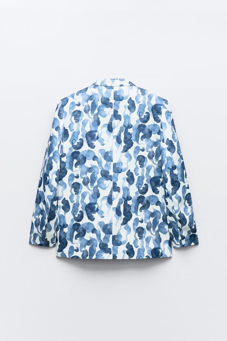 BLAZER À BOUTONNAGE CROISÉ IMPRIMÉ