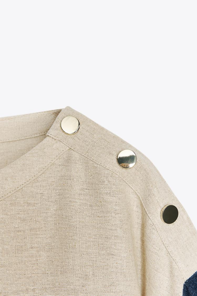 BLOUSE À RAYURES AVEC LIN