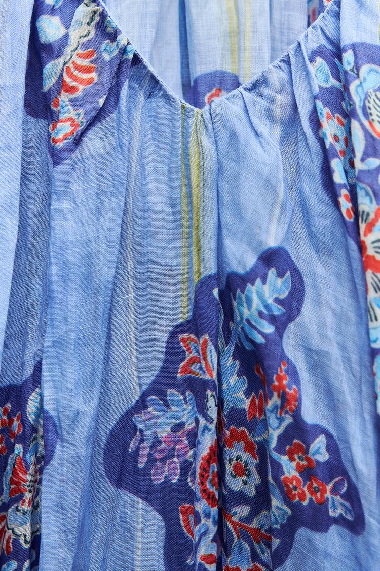 ROBE TUNIQUE IMPRIMÉE EN RAMIE COLLECTION ZW