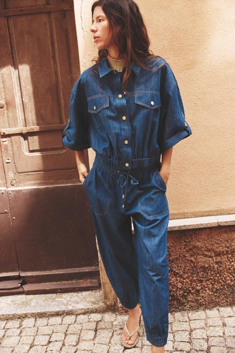 ENSEMBLE VESTE EN LIN À MANCHES COURTES | PANTALON DE JOGGING AVEC LIN