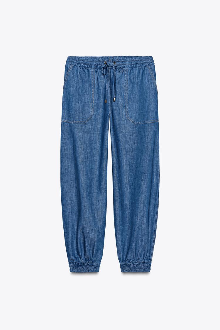 ENSEMBLE VESTE EN LIN À MANCHES COURTES | PANTALON DE JOGGING AVEC LIN