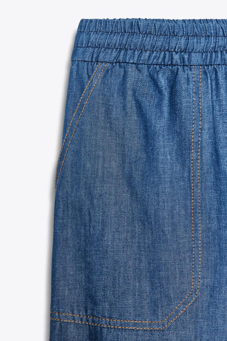ENSEMBLE VESTE EN LIN À MANCHES COURTES | PANTALON DE JOGGING AVEC LIN