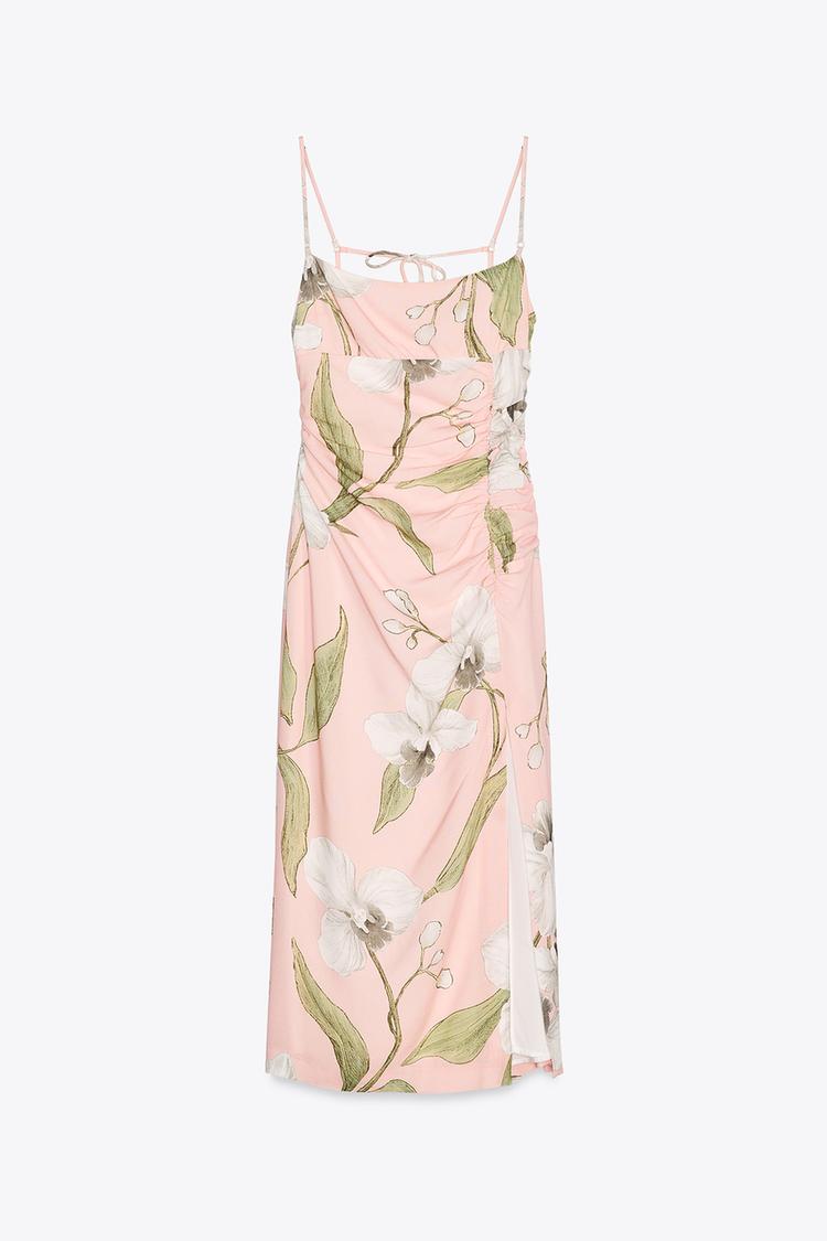ROBE MIDI IMPRIMÉE AVEC LIN