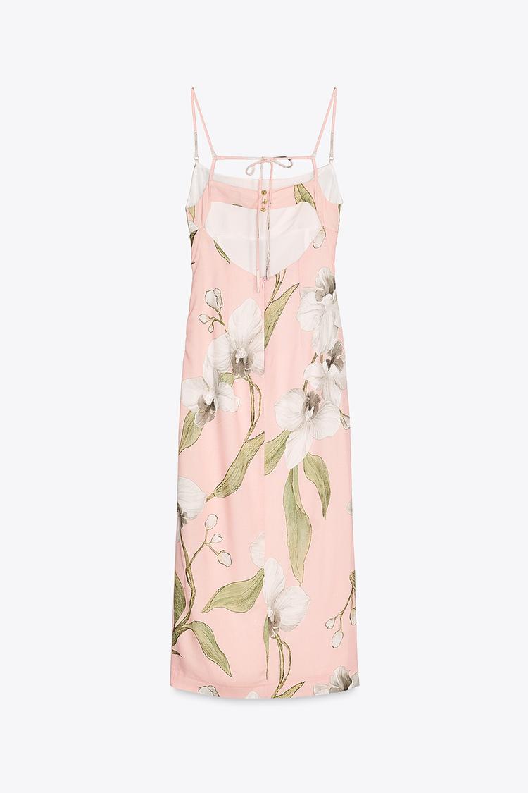 ROBE MIDI IMPRIMÉE AVEC LIN