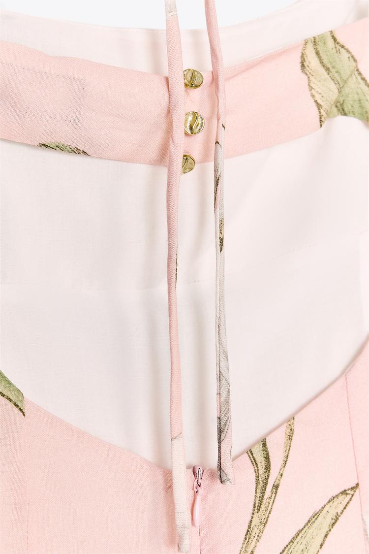 ROBE MIDI IMPRIMÉE AVEC LIN